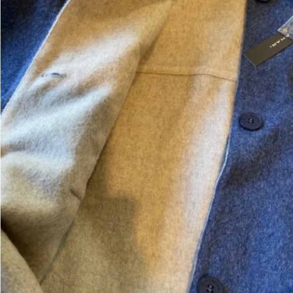 ELIE TAHARI Alpaca Wool Shirt Jacket XL-Blue-Gray/Tan $795 - Picture 4 of 8